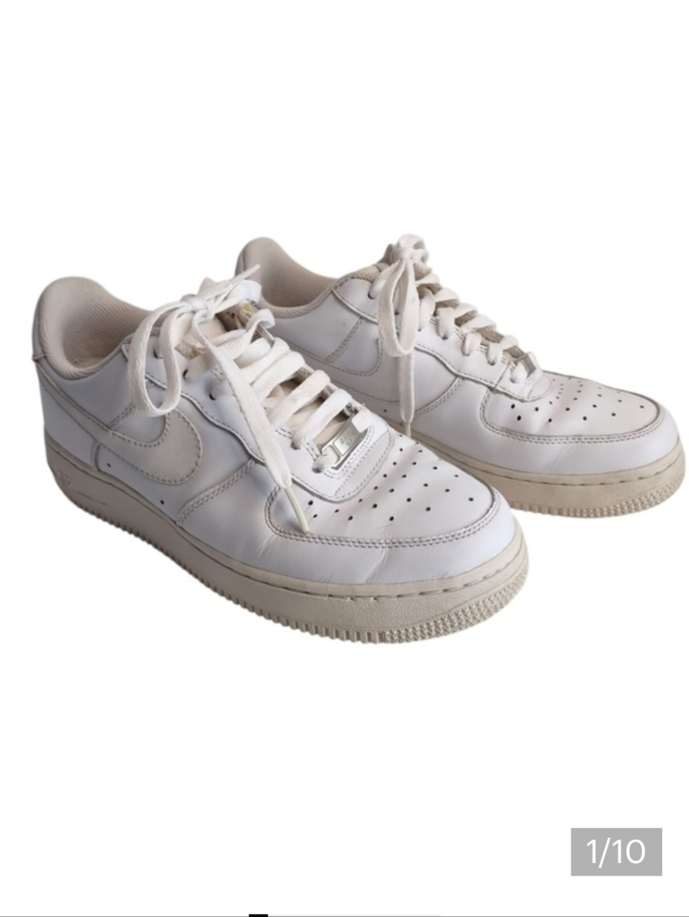 Nike 315115-112 Air Force 1 Lace Up White Sneaker Shoes Women's Size 8